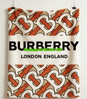 Burberry TB Monogram Flannel Sofa Throw Blanket B006